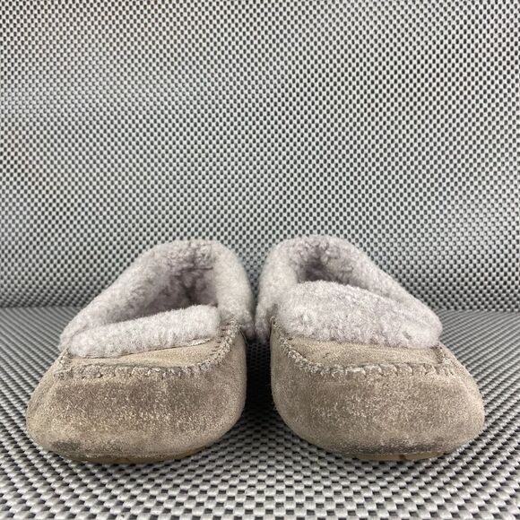 Ugg Ansley Moccasins Slippers Slip On Shoes Womens Size 7 Gray Shearling - Picture 5 of 10